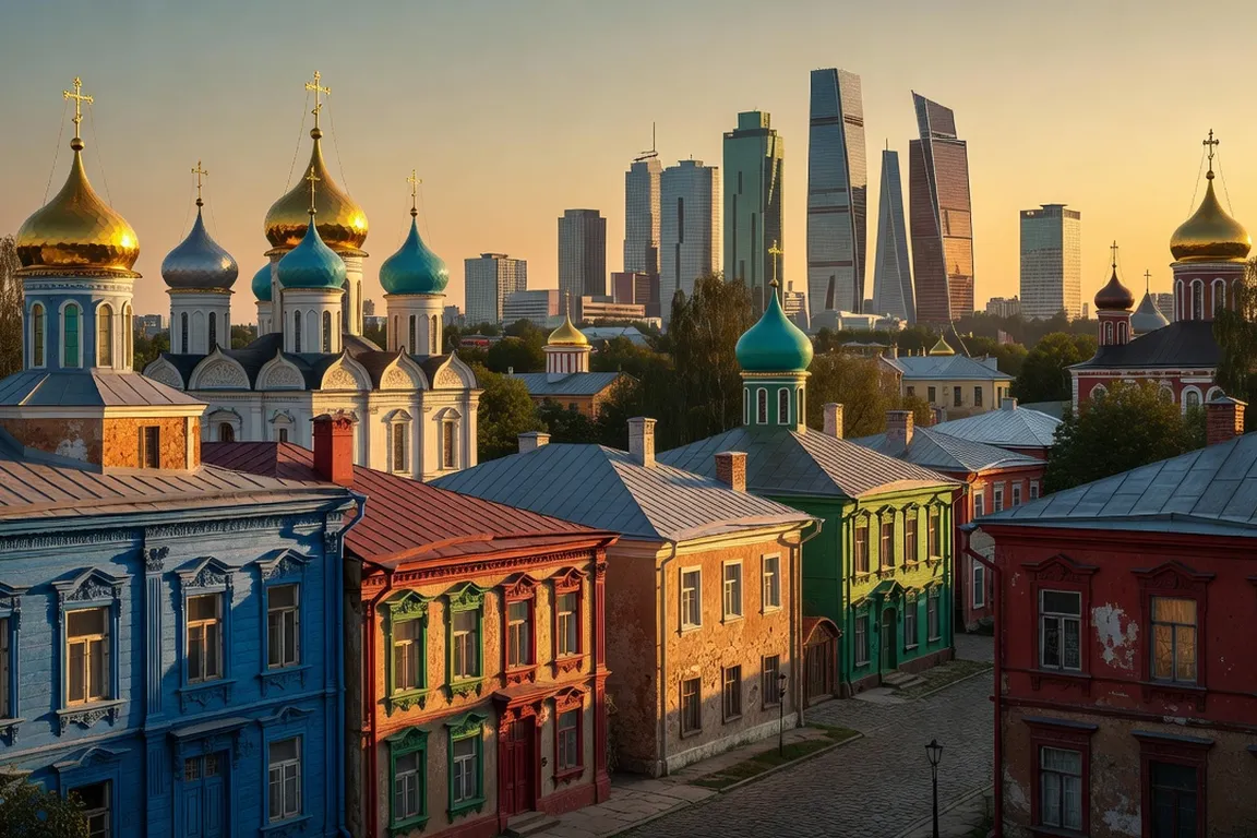 Vue panoramique d'une ville régionale russe avec une architecture traditionnelle